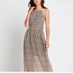 BCBG LEOPARD PRINT MAXI DRESS